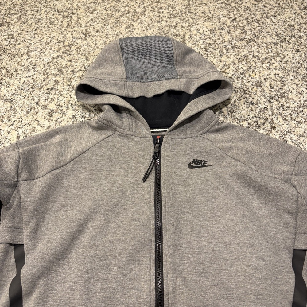 Nike Tech Fleece Men's Gray Full Zip Hooded Hoodie Logo Size S